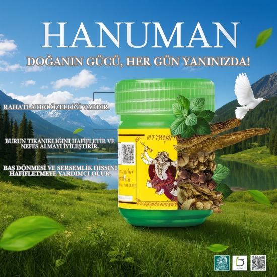 Samunprai Hanuman Türkiye Yadom - Doğal Aromatik Nefes Açıcı - Doğal Bitkisel Koku - Yadom ( 5 Gram)