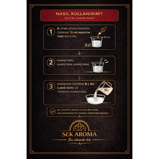 Sek Aroma Kristalize Özel Saf Anason Yağı 50 ML