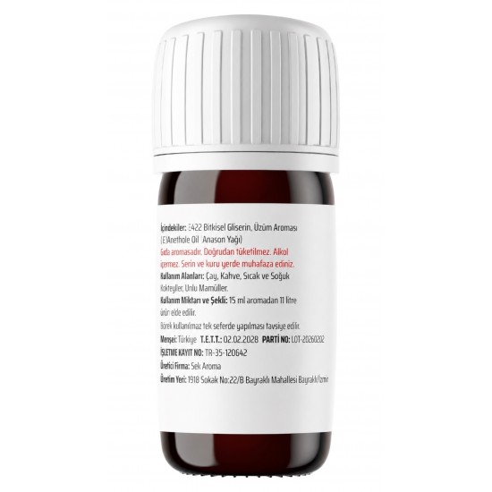 Sek Aroma Göbek Anason Yağı 15 ML (5 LİTREYE UYUMLU)