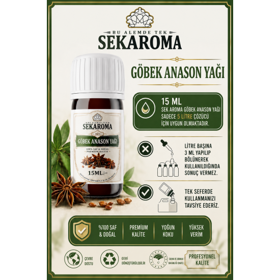 Sek Aroma Göbek Anason Yağı 15 ML (5 LİTREYE UYUMLU)