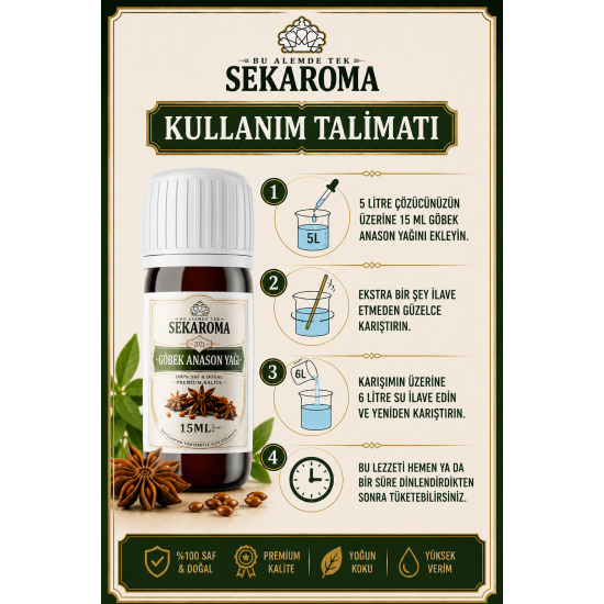 Sek Aroma Göbek Anason Yağı 15 ML (5 LİTREYE UYUMLU)