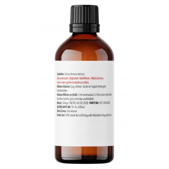 Sek Aroma Tekirdağ Yaş Üzüm Aroması 100 ML